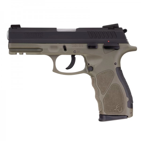 PISTOLA TAURUS TH9 VERDE/NEGRA 9MM PB 17 DISPAROS 2 CARGADORES (AMBIDIESTRA)