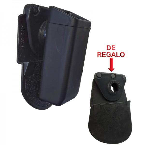 ¡PROMOCION! PORTACARGADOR PISTOLA 9MM POLIMERO UNIVERSAL 360º