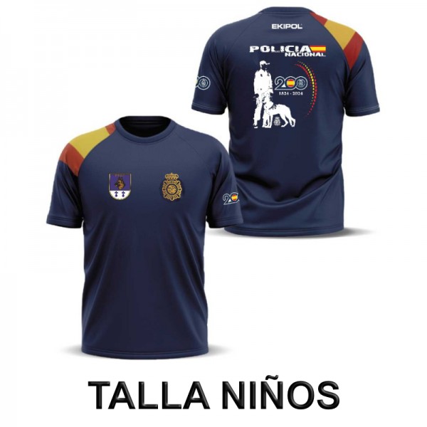 CAMISETA TECNICA INFANTIL POLICIA NACIONAL UNIDAD CANINA 200 ANIVERSARIO (U.E.G.C)