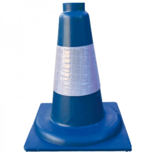 CONO AZUL 30CM PP DURO 1 BANDA REFLEX