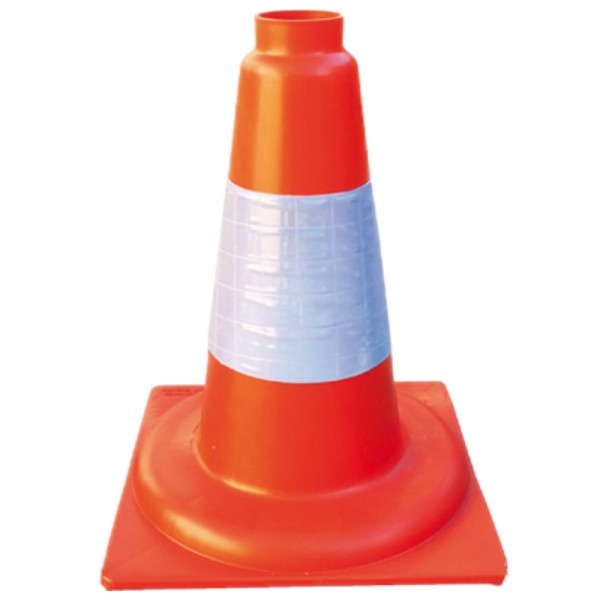 CONO NARANJA 30CM PP DURO 1 BANDA REFLEX