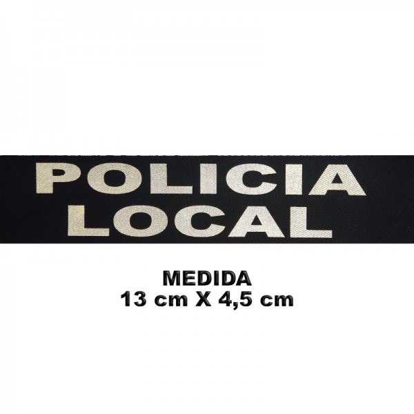 PARCHE / ROTULO REFLECTANTE CON VELCRO 13 X 4,5 CM POLICIA LOCAL