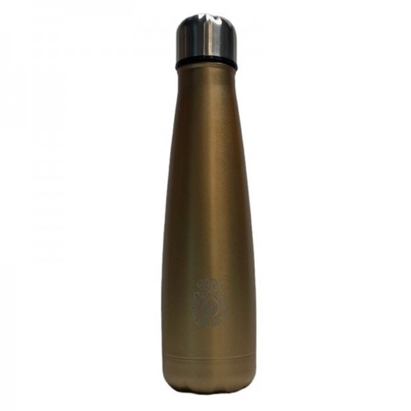 BIDON / BOTELLA DE ACERO INOXIDABLE, 630 ML, DORADO, ESCUDO POLICIA NACIONAL