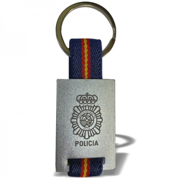 LLAVERO ACERO MATE POLICIA NACIONAL