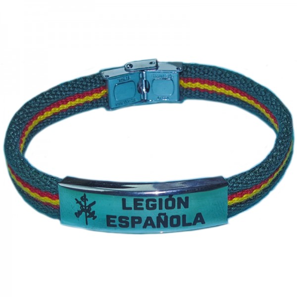 PULSERA VERDE ACERO LEGION ESPAÑOLA