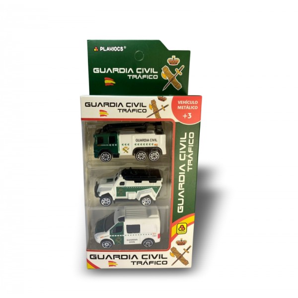 LOTE / PACK 3 VEHICULOS JUGUETE DE GUARDIA CIVIL DE TRAFICO