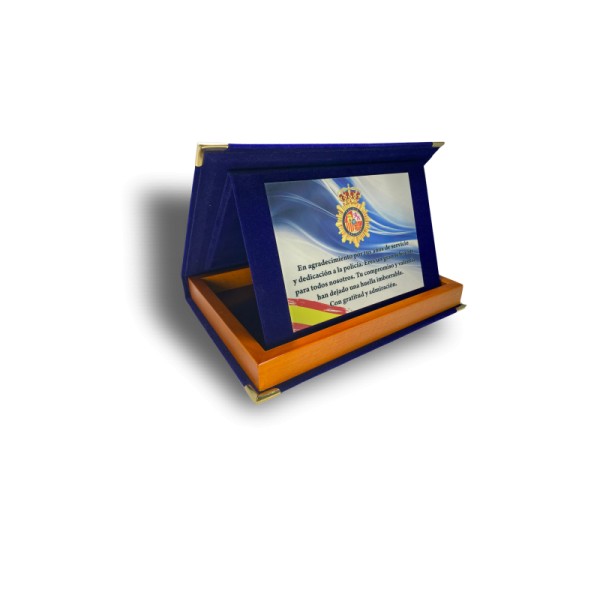 PLACA / METOPA DE HOMENAJE PERSONALIZADA CON ESTUCHE DE LUJO (Distintas medidas)