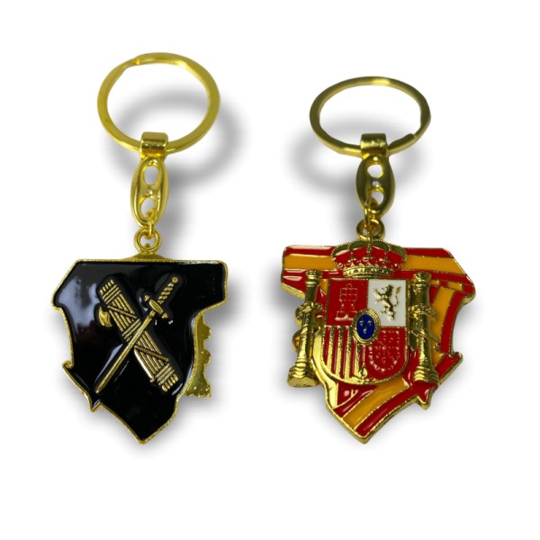 LLAVERO METALICO CON ESCUDO DE GUARDIA CIVIL Y ESPAÑA