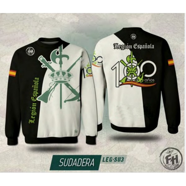 ¡LIQUIDACION! SUDADERA FH LEGION ESPAÑOLA 100 AÑOS NEGRA/BLANCA