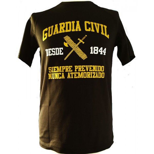 ¡LIQUIDACION!  CAMISETA TECNICA GUARDIA CIVIL "SIEMPRE PREVENIDO, NUNCA ATEMORIZADO" EN COLOR NEGRO
