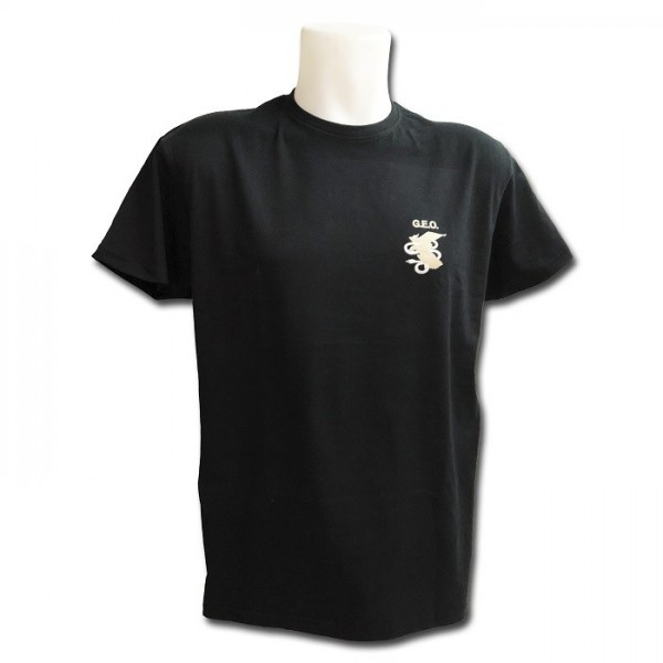 ¡LIQUIDACION! CAMISETA POLICIAL GEO DE ALGODON NEGRA
