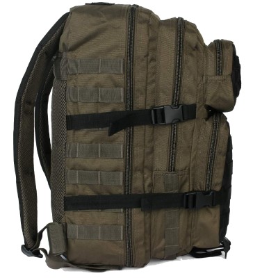 MOCHILA ASSAULT 36 LITROS, SISTEMA MOLLE ACOLCHADA RANGER VERDE/NEGRO