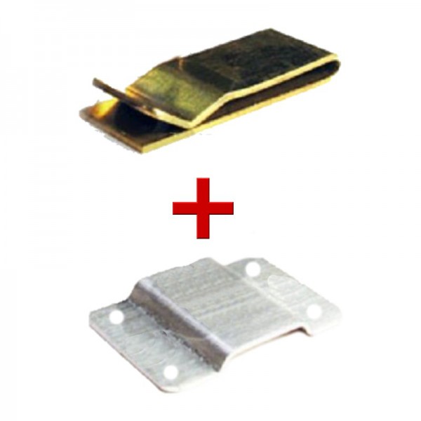 LOTE PLACA / CHAPA + PINZA DORADA PARA PORTAR PLACAS INSIGNIA
