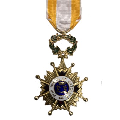 CONJUNTO MEDALLA CRUZ DE LA ORDEN DE ISABEL LA CATOLICA