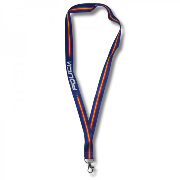 CINTA DE CUELLO LANYARD AZUL POLICIA PORTA ACREDITACION