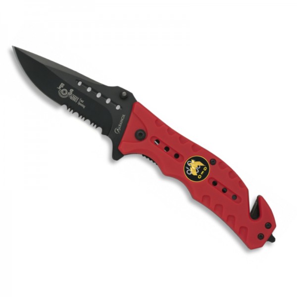 NAVAJA TACTICA ROJA GEO SEGURIDAD H:8.6