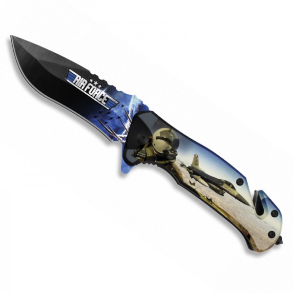 ¡¡OPORTUNIDAD!! NAVAJA ESTAMPACION 3D MODELO `AIR FORCE´, HOJA 8.2 CM