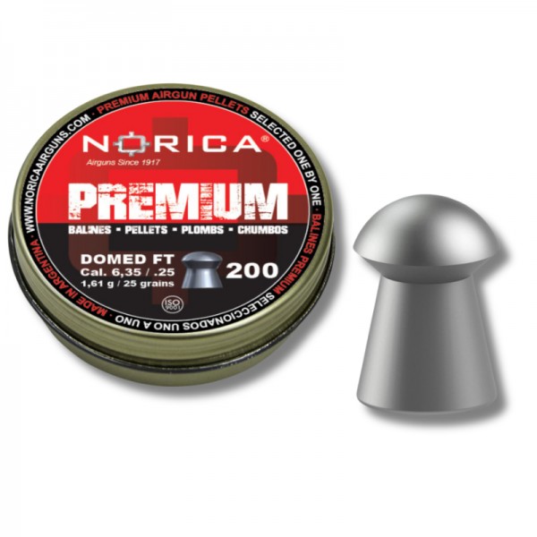 BALINES NORICA PREMIUM DOMED FT 6,35 MM (0,25) — 200 UDS