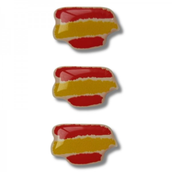 ¡¡OPORTUNIDAD!! PEGATINA BANDERA DE ESPAÑA BROCHAZO SILICONADA – 3 UNIDADES