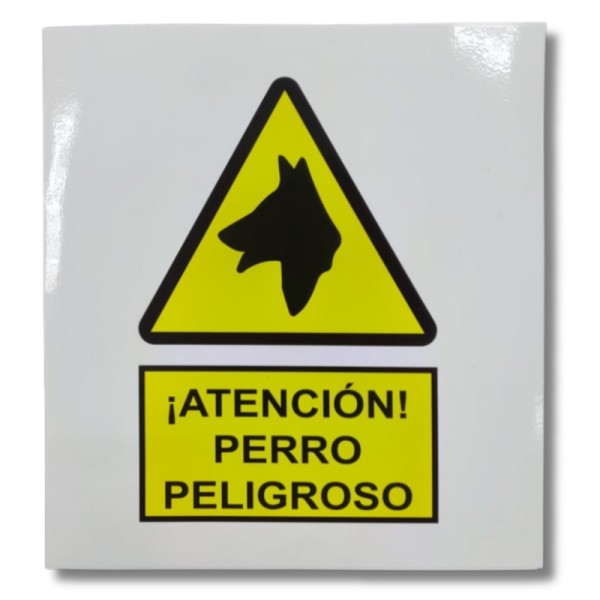 ADHESIVO / PEGATINA "¡ATENCION! PERRO PELIGROSO"