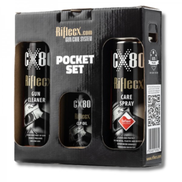 KIT LIMPIADOR ARMAS DE FUEGO DE BOLSILLO "MINI" CX80 RIFLECX