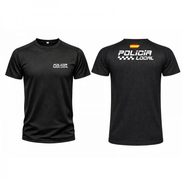 CAMISETA TECNICA POLICIA LOCAL ADULTO COLOR NEGRO
