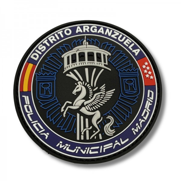PARCHE PVC POLICIA MUNICIPAL MADRID DISTRITO ARGANZUELA 3D 8.5cm.