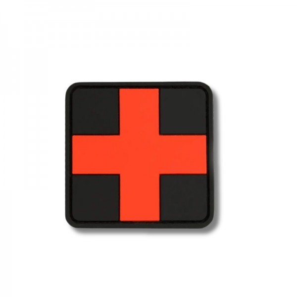PARCHE PVC PRIMEROS AUXILIOS OD  ROJO Y NEGRO 5 x 5 CM.