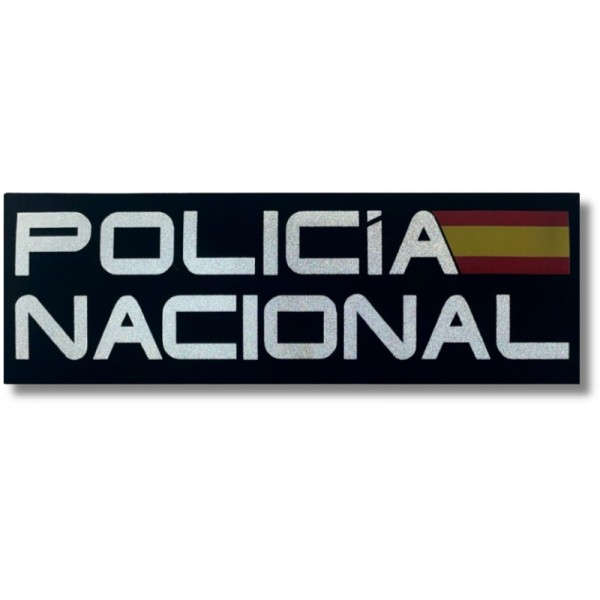 PARCHE / ROTULO REFLECTANTE POLICIA NACIONAL 15 x 5 cm.