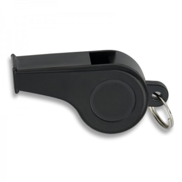 SILBATO POLICIAL DE PVC COLOR NEGRO CON BOLA