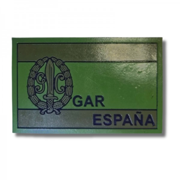 PARCHE BANDERA DE ESPAÑA GUARDIA CIVIL GAR VERDE (BAJA VISIBILIDAD) 3 cm x 5,5 cm