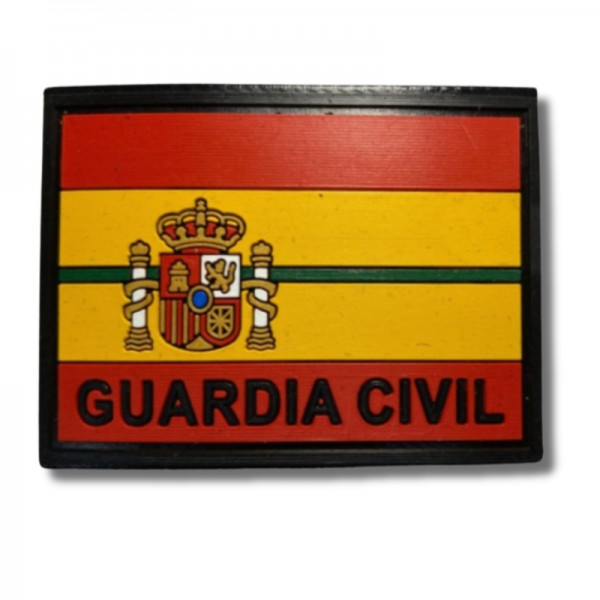 PARCHE PVC BANDERA DE ESPAÑA / GUARDIA CIVIL CON LÍNEA VERDE 5 cm x 7 cm