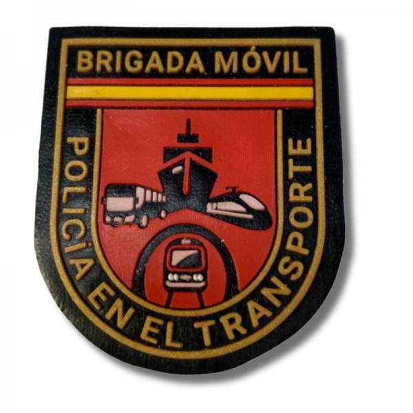 PARCHE PVC BRIGADA MÓVIL POLICÍA EN EL TRANSPORTE 4 cm  x 4,5 cm (PECHO)