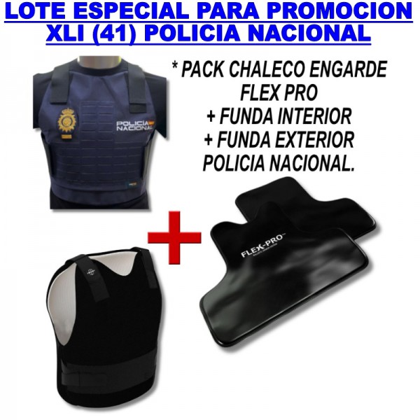 LOTE / PACK CHALECO ENGARDE FLEX PRO + FUNDA EXTERIOR DE POLICIA NACIONAL + FUNDA INTERIOR